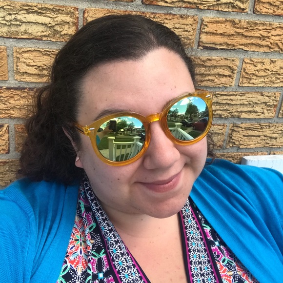 Yellow rounded mirror sunglasses - Picture 5 of 5